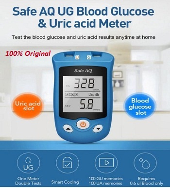 Uric Acid & Blood Glucose Meter Safe AQ UQ